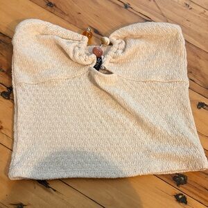 H&M Beige Strapless Knit Top